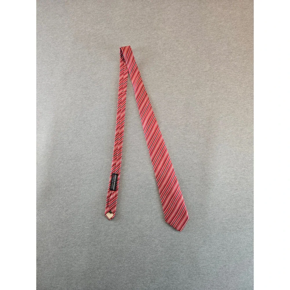 Givenchy Monsieur Silk Tie Mens OS Red White Navy Blue Striped Vintage 90s Italy